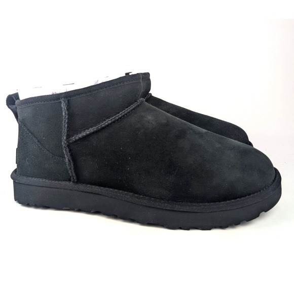 NEW UGG Women's Classic Ultra Mini Black Suede Ankle Boots 1116109 Size 11 READ - Picture 1 of 9